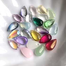 50 Stück wassertropfenförmige tschechische Glasperlen Kristall lose Perlen für DIY Schmuckherstellung Handwerk Halskette Armband Charm Zubehör