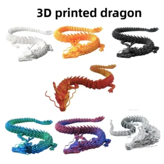 60/45/30cm 3D printed Chinese dragon Shenlong crafts ornamentsToy joint movable dragon Model Home