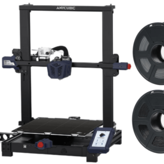 Anycubic - Kobra Plus 3D Printer + CCTree - 2xST-PLA 1.75 mm 1 kg Filament For FDM Printers - Black&Grey - Bundle