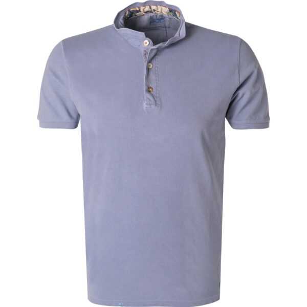 BOB Herren Polo-Shirt blau Baumwoll-Piqué