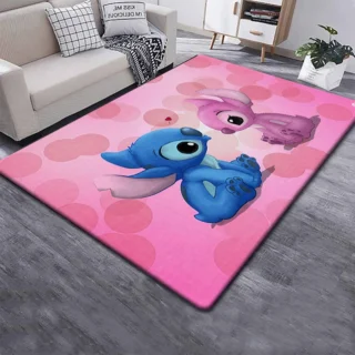 Disney Fashion Stitch 3D Printing Anime Carpets Cartoon Living Room Bedroom Large Area Soft Carpet