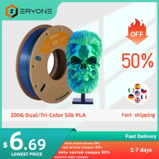 ERYONE 200g Dual/Tri Colors Silk PLA Filament For FDM 3D Printer 1.75mm ±0.03 High Quality New