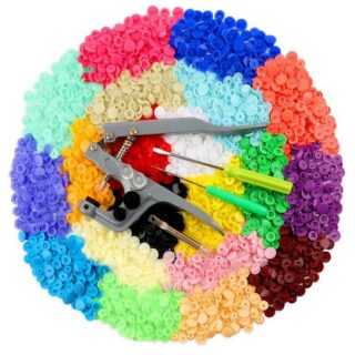 Homewit Druckknopf Snaps Zange mit 400 T5 Nähfrei Druckknöpfe in 20 Farben, Für DIY Basteln, Kinderbekleidung, Taschen, Kleidung Repareren