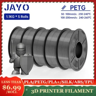 JAYO PLA Meta / ABS / PETG / SILK / PLA Filament 1.75MM 5Rolls 3D Printer 100% No Bubble for FDM DIY