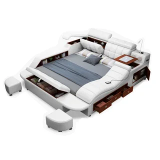 King/Queen Size Multifunctional Bed Tech Smart Beds Ultimate Camas TATAMI Massage Lit Genuine