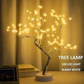 LED-Nachtlicht Tischleuchte Bonsai-Baum mit 108 LED-Kupferdraht-Lichterketten Touch-Schalter DIY künstliche Baumlampe USB oder batteriebetrieben für Schlafzimm