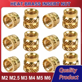 M2 M2.5 M3 M4 M5 M6 Brass Insert Nut Hot Melt Heat Knurled Embed Injection Copper Insertnut 3D Print