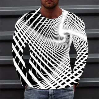 Men's T shirt Tee Graphic Gradient Crew Neck Clothing Apparel 3D Print Outdoor Daily Long Sleeve