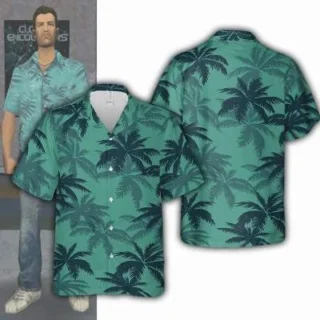 New Men's Shirt Game Character Same Style Short Sleeve Cuban Oversize Hawaiian 3D Print Summer