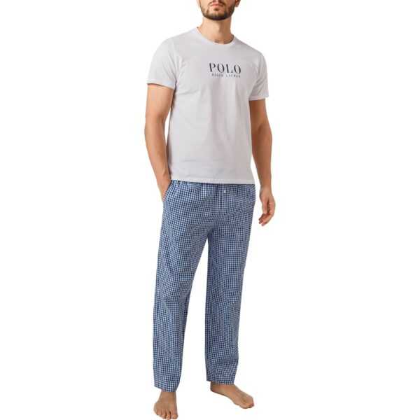 Polo Ralph Lauren Herren Pyjama blau Jersey-Baumwolle Kariert