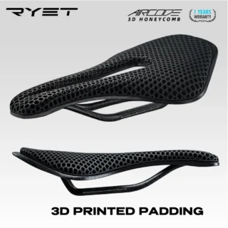 RYET 3D Printed Bicycle Saddle Ultralight Carbon Fiber Hollow Comfortable Breathable MTB Gravel Road