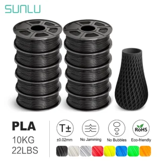 SUNLU 3D Printer PLA/PLA+ Filament 10KG 1KG/ Roll 1.75mm Accuracy +/-0.02mm Low shrinkage High