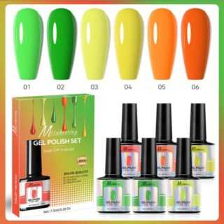 Scheiffy UV-Nagellack-Set 6 Farben Set Nagellack Gel, Translucent Series, Beliebte Farben, DIY, Lang anhaltender Glanz, sicher und einfach in der Anwendung