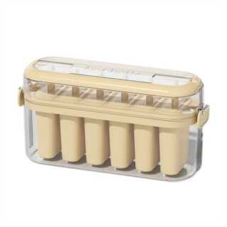 yozhiqu Eiswürfelform DIY-Eis am Stiel-Creme-Hersteller, Form Tablett Eis am Stiel gefroren, Tragbare Eisbox aus Kunststoff, Eiswürfelbox mit großer Kapazität